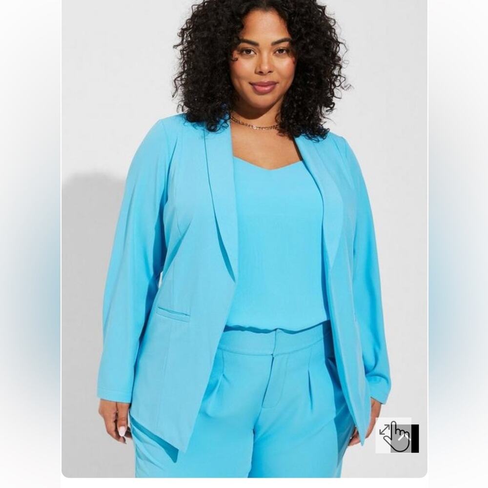 Torrid crepe blazer sky blue